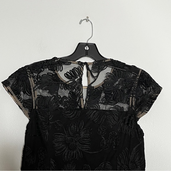 H by Halston Black Floral Motif Bell Hem Dress - Picture 7 of 10